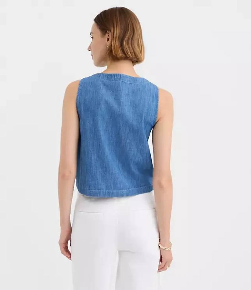 Chambray Bow Vest Top