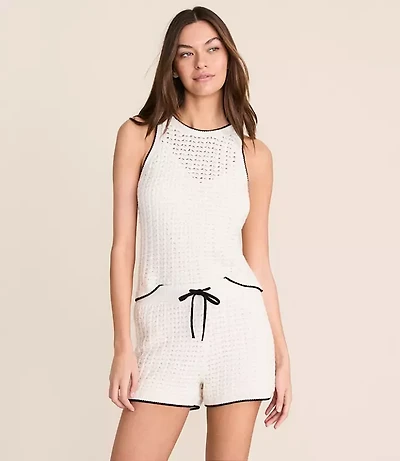 Petite Lou & Grey Tipped Pointelle Sweater Tank Top