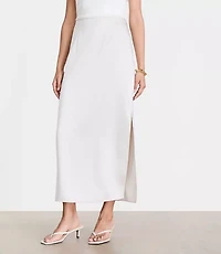 LOFT Versa Satin Column Midi Skirt