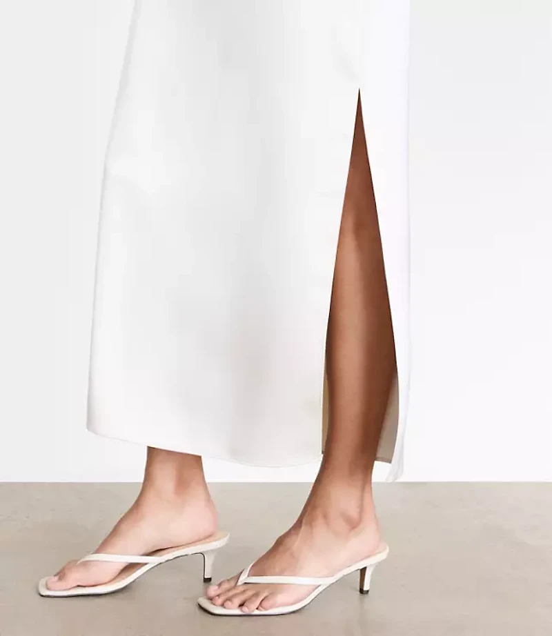 LOFT Versa Satin Column Midi Skirt