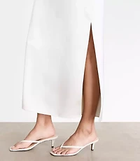 LOFT Versa Satin Column Midi Skirt