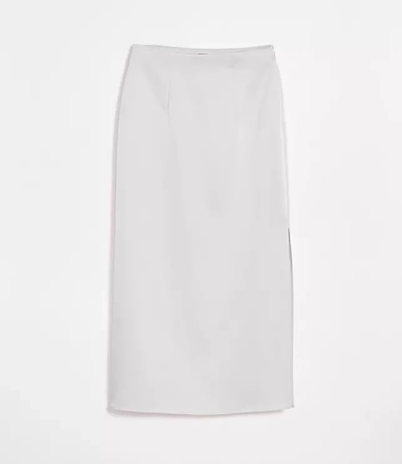 LOFT Versa Satin Column Midi Skirt
