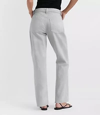 Rivete Petite Mid Rise Relaxed Straight Jeans Smokey Wash