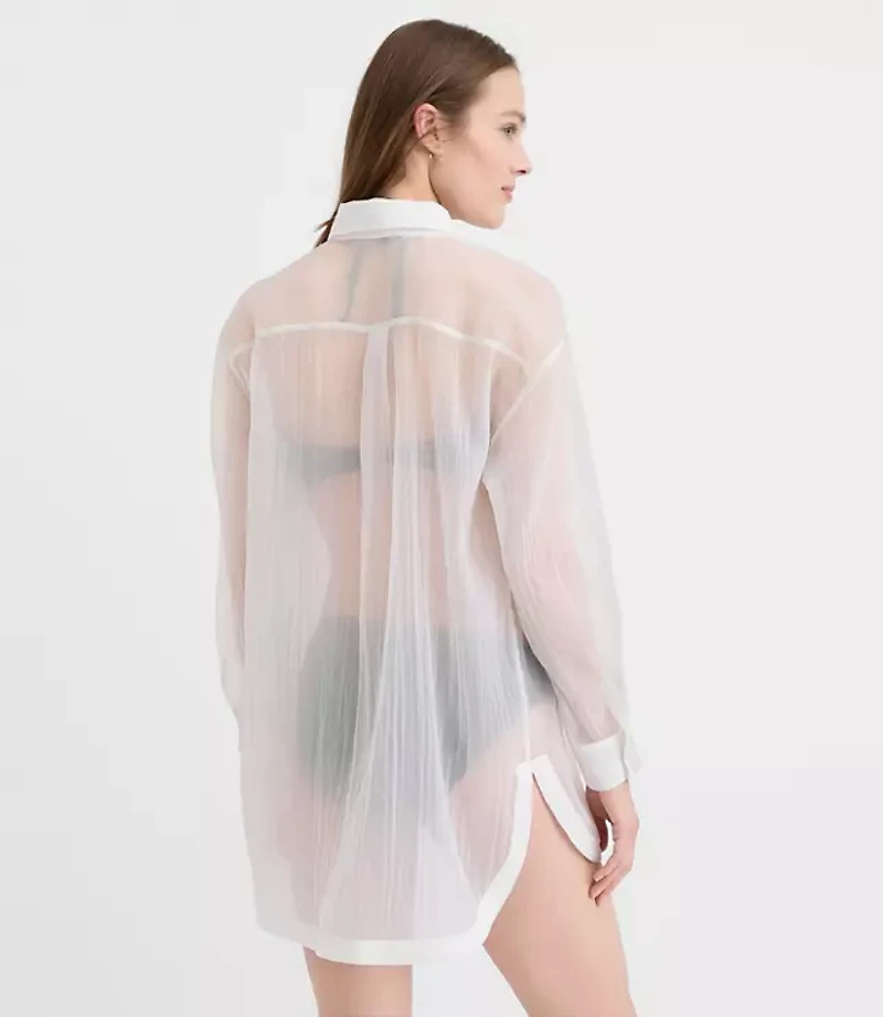 LOFT Beach Sheer Oversized Shirt