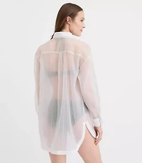 LOFT Beach Sheer Oversized Shirt