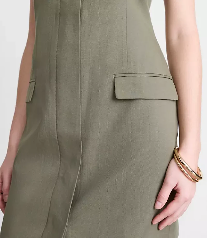 Petite LOFT Versa Pure Spun Apron Mini Pocket Dress