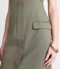 Petite LOFT Versa Pure Spun Apron Mini Pocket Dress