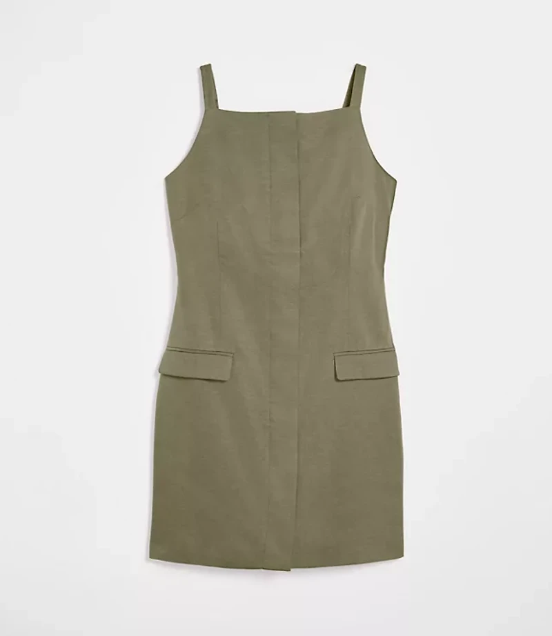 Petite LOFT Versa Pure Spun Apron Mini Pocket Dress