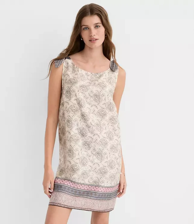 Petite Patchwork Tie Strap Mini Pocket Dress