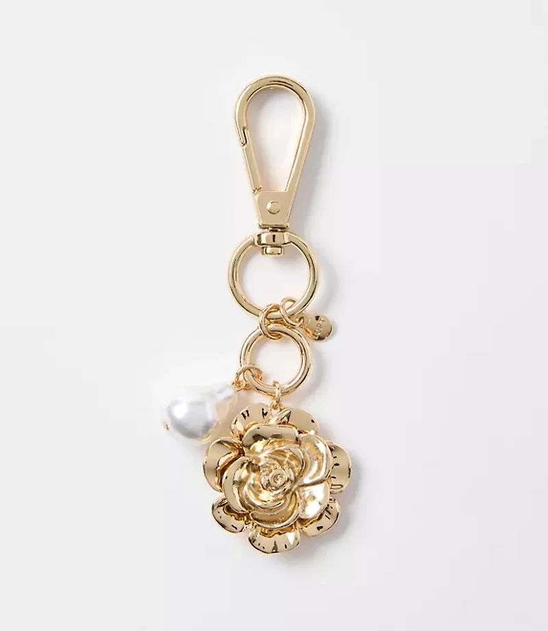 Pearlized Floral Bag Charm