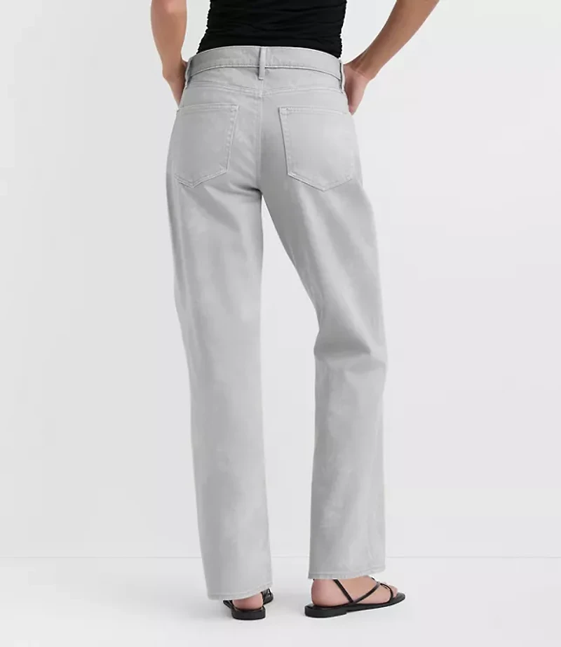 Rivete Tall Mid Rise Relaxed Straight Jeans Smokey Wash