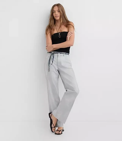 Rivete Tall Mid Rise Relaxed Straight Jeans Smokey Wash