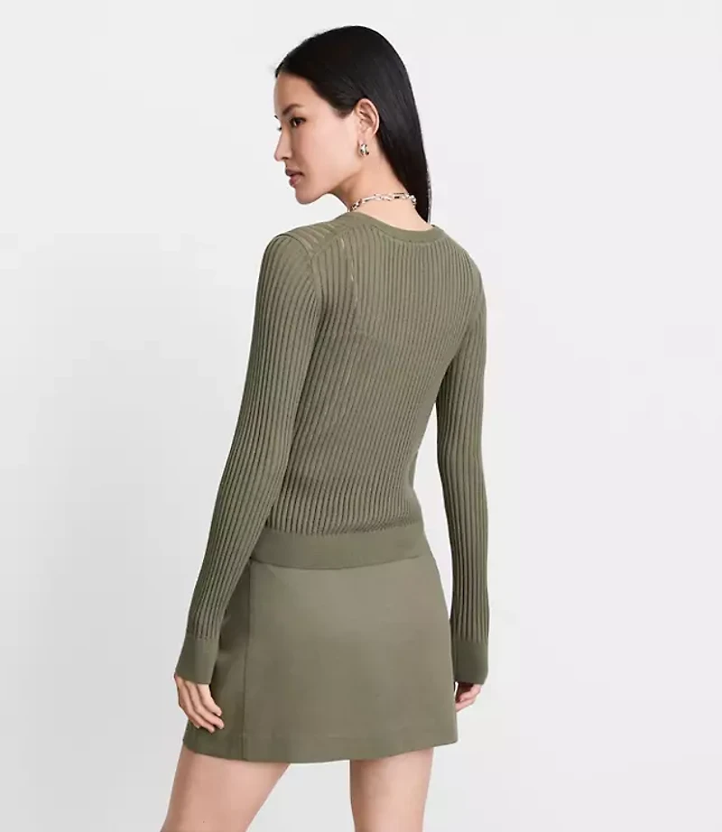 Petite LOFT Versa Ribbed Cardigan