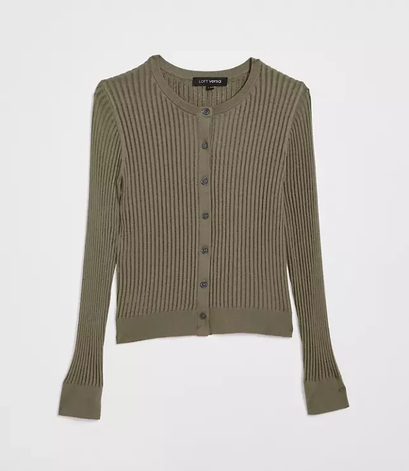 Petite LOFT Versa Ribbed Cardigan