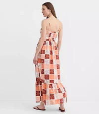 LOFT Beach Starfish Poplin Cutout Twist Maxi Pocket Dress