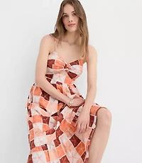 LOFT Beach Starfish Poplin Cutout Twist Maxi Pocket Dress