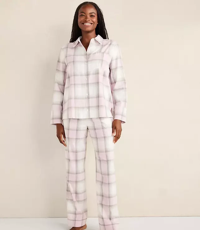 Haven Well Within Lightweight Flannel Frosted Plaid Pajama Top