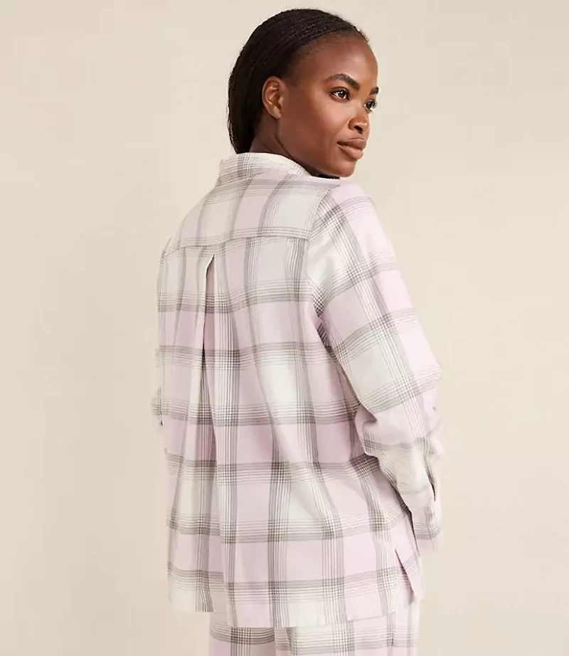 Haven Well Within Lightweight Flannel Frosted Plaid Pajama Top