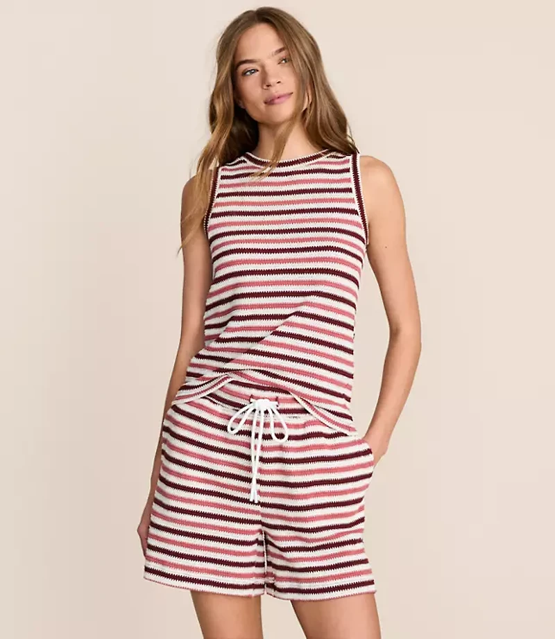 Lou & Grey Striped Crochet Tank Top