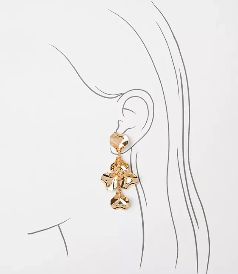 Petaled Chain Link Drop Earrings