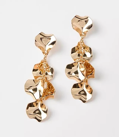 Petaled Chain Link Drop Earrings