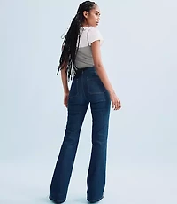 Rivete Short Patch Pocket High Rise Slim Flare Jeans Classic Rinse Wash