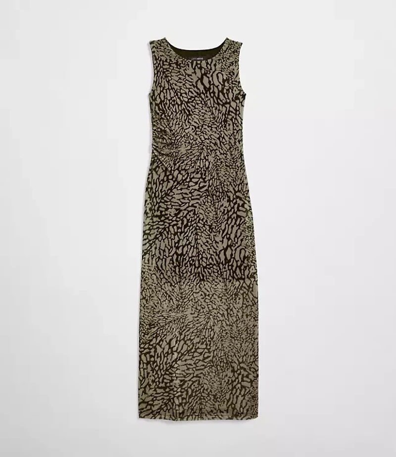 Petite LOFT Versa Animal Print Mesh Maxi Dress