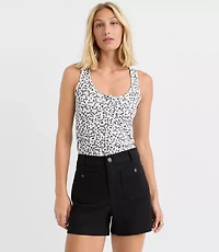 Floral Pointelle Button Tank Top
