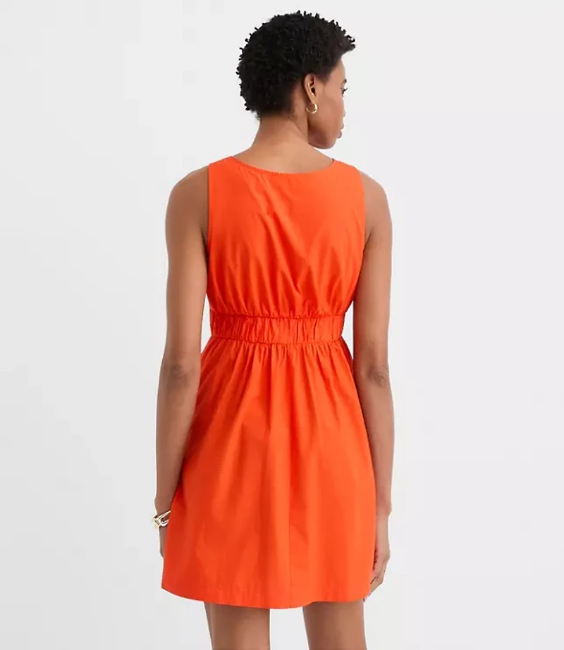 Bow Poplin Mini Pocket Dress