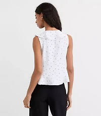 Petite Dotted Ruffle Bow Top