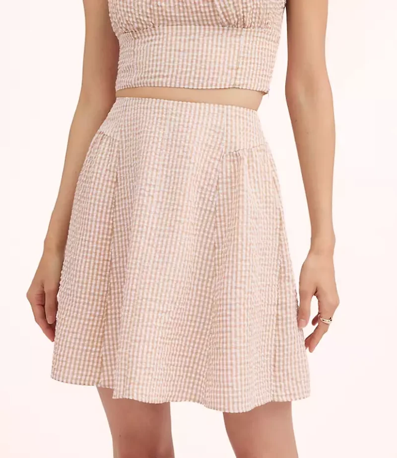 Lately Striped Seersucker Mini Skirt