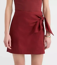 Petite Linen Cotton Wrap Skort