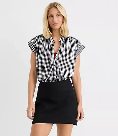 Petite Linen Cotton Modern Mini Skort