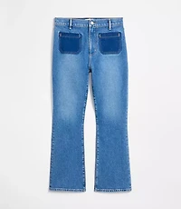 Rivete Petite High Rise Kick Crop Jeans Shadow Blue Wash