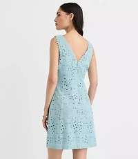 Scalloped Eyelet V-Back Mini Dress