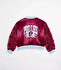 Wild Collective Phillies Satin Bomber Jacket