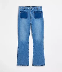 Rivete Tall Curvy High Rise Kick Crop Jeans Shadow Blue Wash