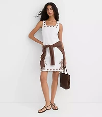 Petite Scalloped Floral Eyelet Mini Dress