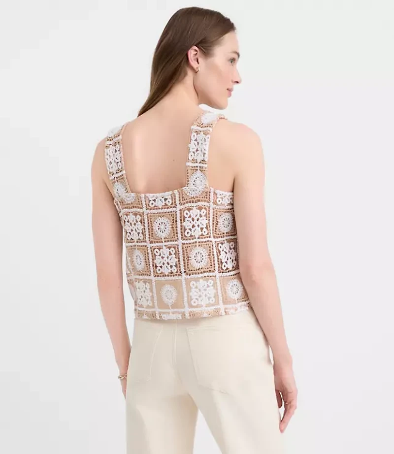 Petite Tiled Crochet Tank Top
