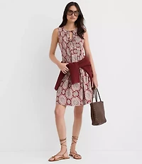 Petite Tiled Pintucked Bow Mini Pocket Dress
