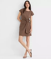 Petite Side Tie Wedge Tee Mini Dress