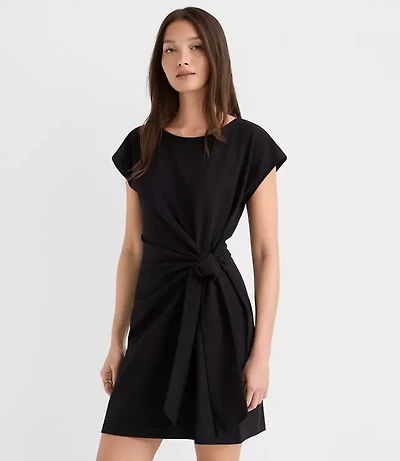 Petite Side Tie Wedge Tee Mini Dress