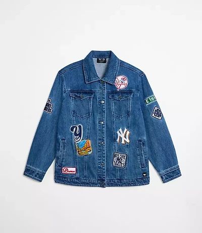 Wild Collective Yankees Satin Bomber Jacket