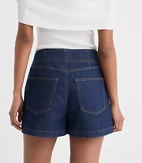 Rivete Petite Double Shank High Rise Denim Shorts Nova Wash