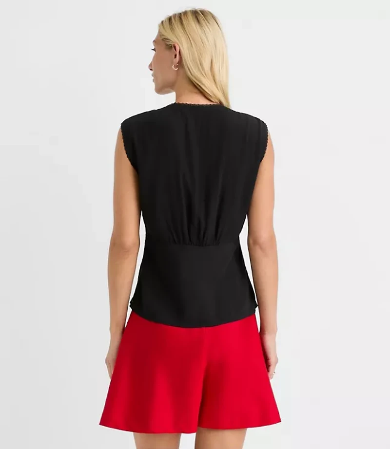 Lace Trim Cap Sleeve Top