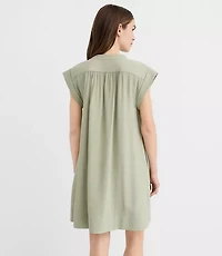 Petite Shirred Mini Pocket Dress