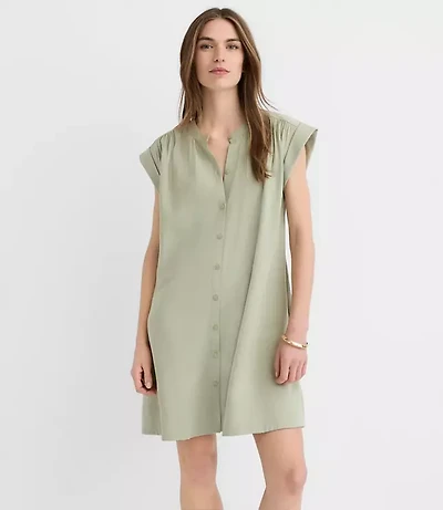 Petite Shirred Mini Pocket Dress