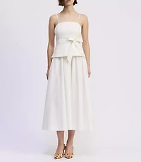 En Saison Samantha Mixed Media Midi Dress