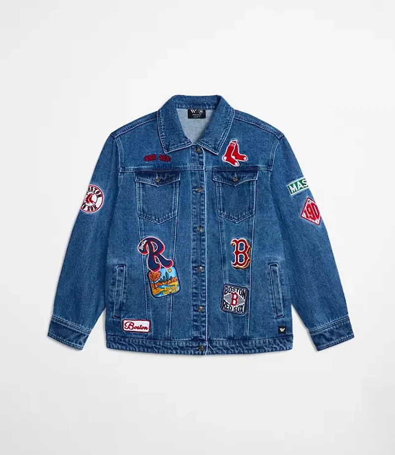Wild Collective Red Sox Denim Jacket