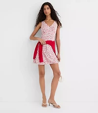 Petite Floral V-Neck Mini Dress